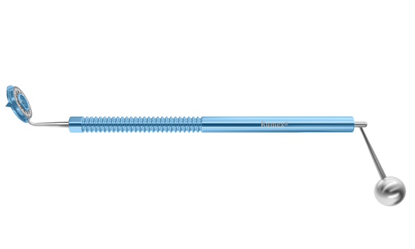 054R 3-196 Richman Toric Marker, Straight Shaft, Rotating Ring for Accurate Alignment, Wide Central Opening, Stainless Steel Gravity System, Length 132 mm, Round Titanium Handle