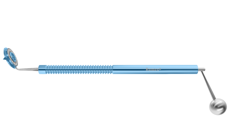 054R 3-196 Richman Toric Marker, Straight Shaft, Rotating Ring for Accurate Alignment, Wide Central Opening, Stainless Steel Gravity System, Length 132 mm, Round Titanium Handle