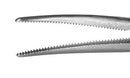 999R 4-121S Hartman Hemostatic Mosquito Forceps, Curved, Serrated Jaws, Length 90 mm, Ring Handle, Stainless Steel