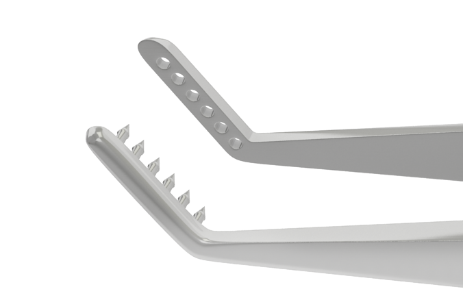 999R 4-131S Jameson Muscle Forceps, Right, 6 Teeth, Slide Lock, Length 100 mm, Stainless Steel