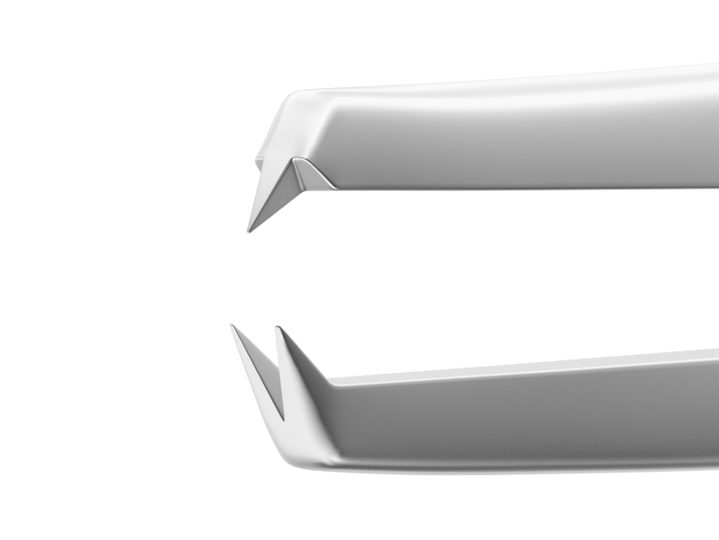 022R 4-0600S Castroviejo Suturing Forceps, 0.12 mm, 1x2 Teeth, 6.00 mm Tying Platform, Flat Handle, Length 110 mm, Stainless Steel