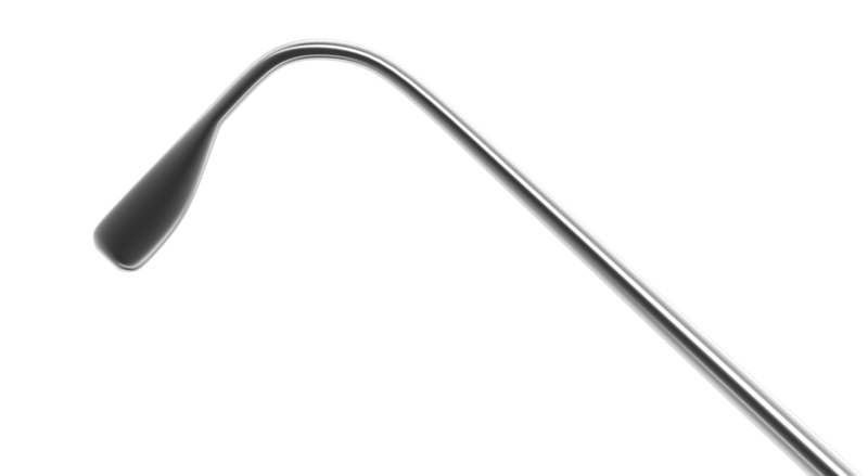 999R 5-041 Graefe Muscle Hook, Size 1, 1.00 x 8.00 mm Hook, Length 135 mm, Flat Titanium Handle