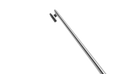 105R 5-030 Kuglen Iris Hook, Angled, H-Shaped Tip, Length 122 mm, Round Titanium Handle