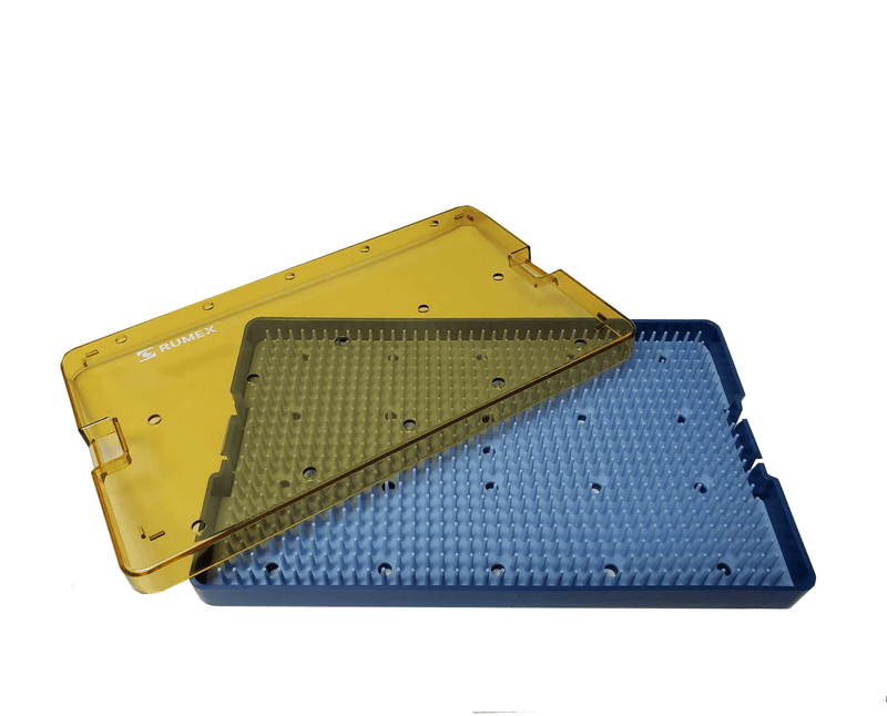 035R 18-304 Plastic Sterilizing Tray with Silicone Finger Mat, Extra Large, 254×152×19 mm, 10×6×0.75″