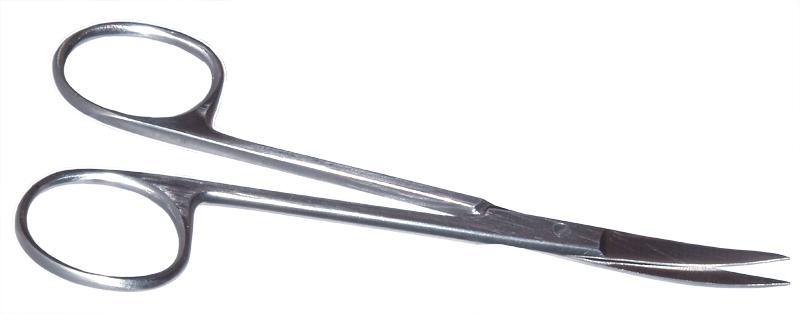 306R 11-101S Knapp Curved Strabismus Scissors, Ring Handle, Length 115 mm, Stainless Steel