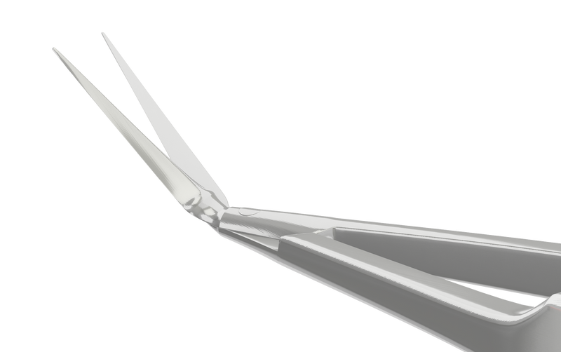 023R 11-0581S Gills-Vannas Capsulotomy Scissors, Angled, Sharp Tips, 10.00 mm Blades, Flat Handle, Length 84 mm, Stainless Steel