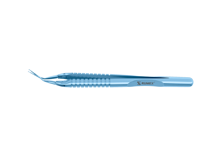 999R 4-0396/LRT Capsulorhexis Forceps with Scale (2.50/5.00 mm), Cross-Action, for 1.50 mm Incisions, Straight Titanium Jaws (8.50 mm), Short Lever (16.00 mm), Long (101 mm) Round Titanium Handle, Length 120 mm