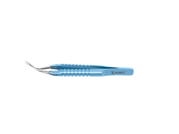 999R 4-0396/SR Capsulorhexis Forceps with Scale (2.50/5.00 mm), Cross-Action, for 1.50 mm Incisions, Straight Stainless Steel Jaws (8.50 mm), Short Lever (16.00 mm), Short (71 mm) Round Titanium Handle, Length 90 mm