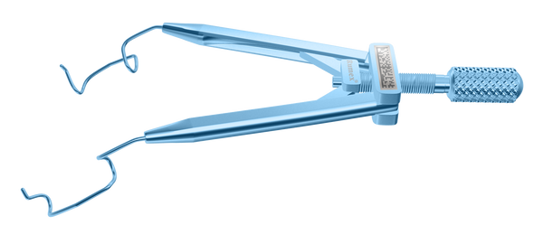 069R 14-0401T Lieberman Temporal Speculum, 14.00 mm V-Shaped Blades, Flat Branches, Adult Size, Length 76 mm, Titanium