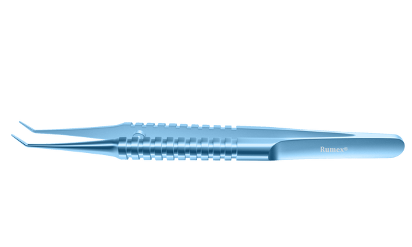 402R 4-1851T Tennant Angled Tying Forceps, Extra-Delicate Tips, for 9-0 to 11-0 Sutures, Round Handle, Length 107 mm, Titanium