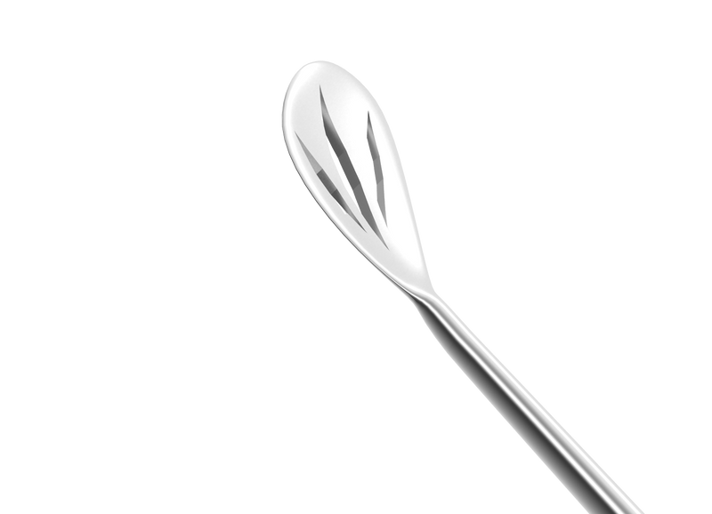 326R 13-110 Paton Spatula And Spoon, Double-Ended, Length 150 mm, Round Titanium Handle