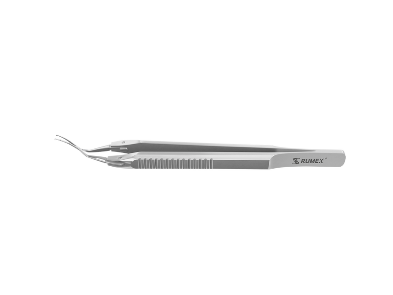 999R 4-0395S Capsulorhexis Forceps with Scale (2.50/5.00 mm), Cross-Action, for 1.50 mm Incisions, Curved Stainless Steel Jaws (8.50 mm), Short Lever (16.00 mm), Medium (91 mm) Flat Stainless Steel Handle, Length 110 mm