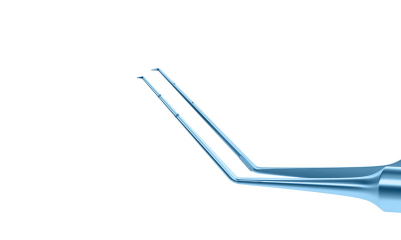 137R 4-03114T Utrata Capsulorhexis Forceps with Scale (2 Engravings at 3.00, 6.00 mm), Cystotome Tips, 11.50 mm Straight Jaws, Round Handle, Length 110 mm, Titanium
