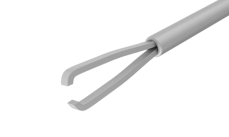 999R 12-4013H End-Grasping  Forceps, Expanded Space Between Branches, Attached to a Universal Handle, with RUMEX Flushing System, 23 Ga