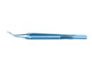 999R 4-03952/LFT Capsulorhexis Forceps with Scale (2.50/5.00 mm), Cross-Action, for 1.50 mm Incisions, Curved Titanium Jaws (8.50 mm), Long Lever (26.00 mm), Long (101 mm) Flat Titanium Handle, Length 130 mm