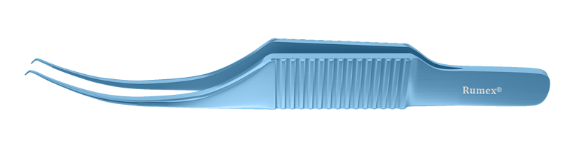 123R 4-0504T Colibri-Bonn Corneal Forceps, 0.12 mm, 1x2 Teeth, Flat Handle, Length 77 mm, Titanium