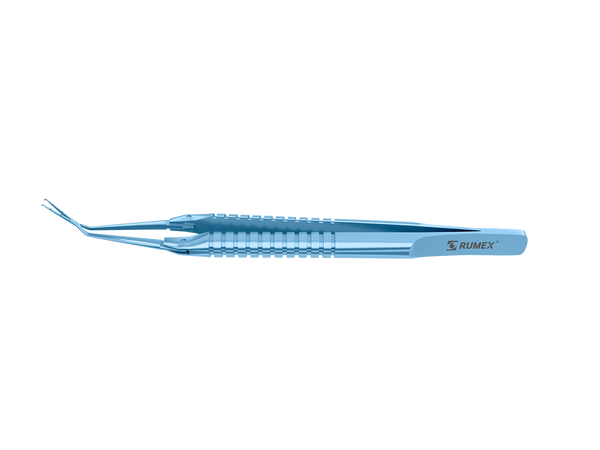 999R 4-03962/MRT Capsulorhexis Forceps with Scale (2.50/5.00 mm), Cross-Action, for 1.50 mm Incisions, Straight Titanium Jaws (8.50 mm), Long Lever (26.00 mm), Medium (91 mm) Round Titanium Handle, Length 120 mm