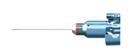 999R 12-209-23H Curved Subretinal Scissors, Attached to a Universal Handle, with RUMEX Flushing System, 23 Ga