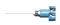 999R 12-209-23H Curved Subretinal Scissors, Attached to a Universal Handle, with RUMEX Flushing System, 23 Ga